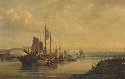Auguste Borget, A View of Junks on the Pearl River